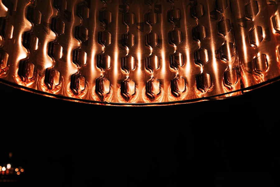 Photo Copper hammered wall lamp